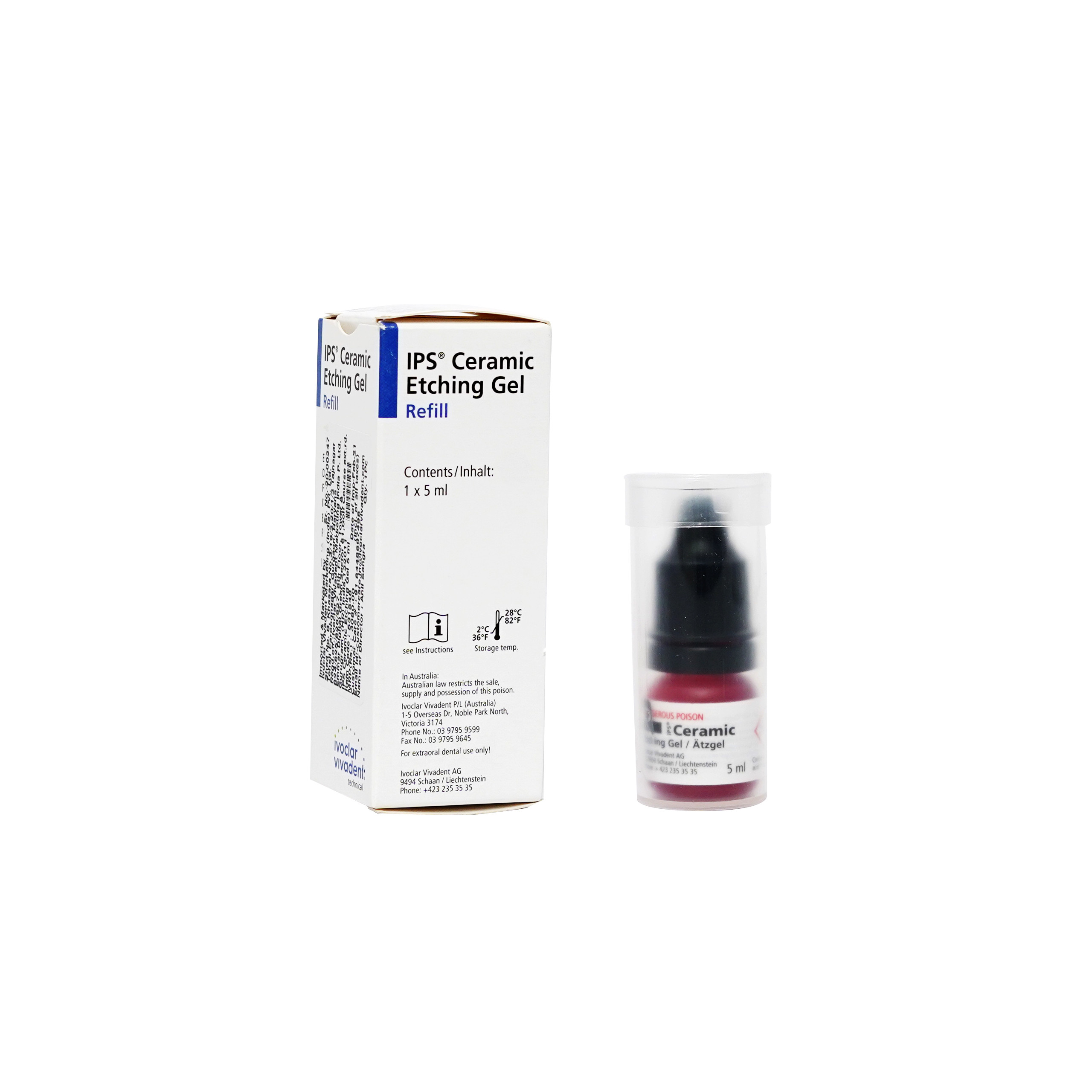 IPS Ceramic Etching Refil,Red 5ml